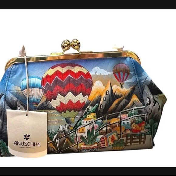 Anuschka Artistic Leather Multicolor Clutch - Picture 1 of 1